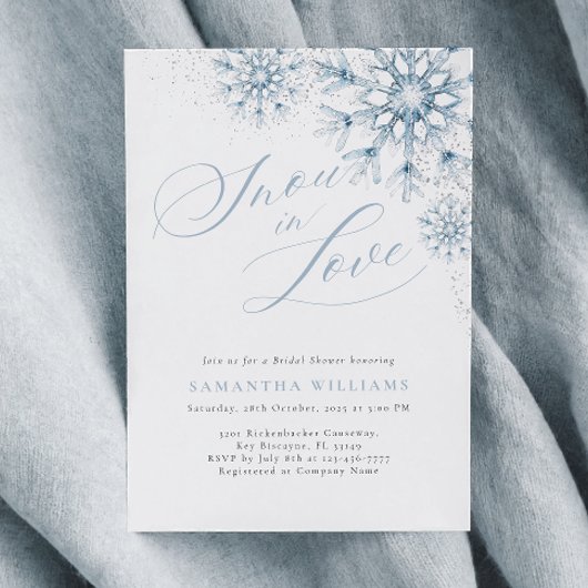 Sneeuw in liefde bruidsdouche uitnodiging