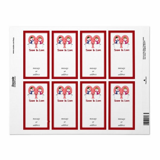 Sneeuw in liefde etiket (Full Sheet)