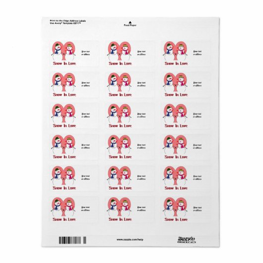 Sneeuw in liefde etiket (Full Sheet)