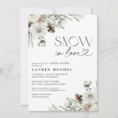 Sneeuw in Liefde Evergreen Bruids Douche uitnodigi Kaart (Voorkant)