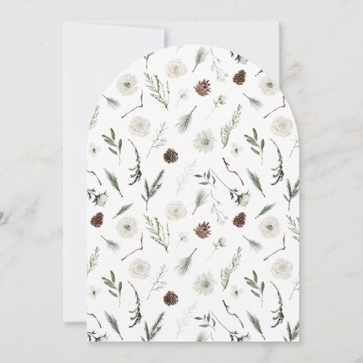 Sneeuw in Liefde Evergreen Bruids Douche uitnodigi Kaart (Achterkant)