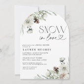 Sneeuw in Liefde Evergreen Bruids Douche uitnodigi Kaart (Voorkant)