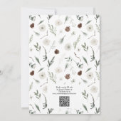 Sneeuw in Liefde Evergreen QR Bruids Douche uitnod Kaart (Achterkant)