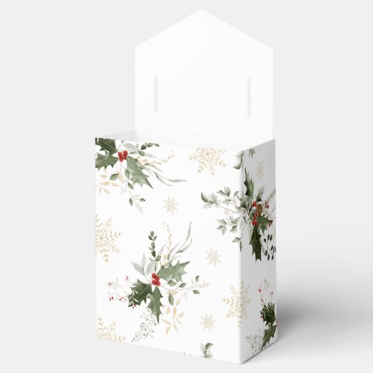 Sneeuw in liefde Gouden sneeuwvlokken Bruidsdouche Bedankdoosjes (Geopend)