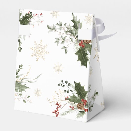 Sneeuw in liefde Gouden sneeuwvlokken Bruidsdouche Bedankdoosjes (Achterkant)