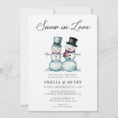 Sneeuw in Liefde Grappige Winter Couples Vrijgezel Kaart (Voorkant)