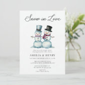 Sneeuw in Liefde Grappige Winter Couples Vrijgezel Kaart (Staand voorkant)