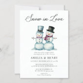 Sneeuw in Liefde Grappige Winter Couples Vrijgezel Magnetische Uitnodiging (Voorkant)