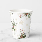 Sneeuw in liefde Kerst Bruidsfeest Papieren Bekers (Voorkant)