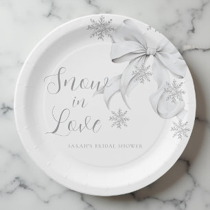 Sneeuw in liefde papieren bordje