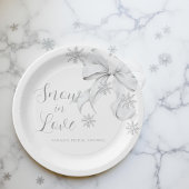 Sneeuw in liefde papieren bordje