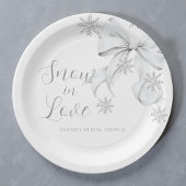 Sneeuw in liefde papieren bordje