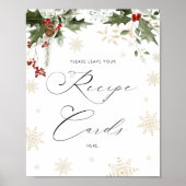 Sneeuw in Liefde Recept Kaarten Winter Vrijgezelle Poster (Voorkant)