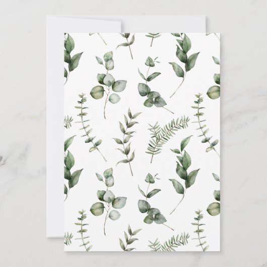 Sneeuw in liefde rode dennen winterbloemen kaart (Achterkant)