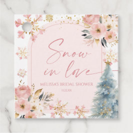 Sneeuw in liefde Roze Sneeuwvlok Winter Bruiloft Bedankjes Labels