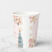 Sneeuw in liefde Roze Sneeuwvlok Winter Bruiloft Papieren Bekers (Links)