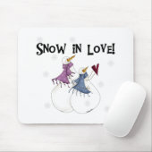 Sneeuw in Liefde Sneeuwman Kerst Feestdagen Muismat (Met muis)