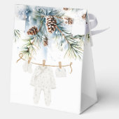 Sneeuw in liefde sneeuwvlokken winter baby shower  bedankdoosjes (Achterkant)