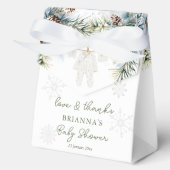 Sneeuw in liefde sneeuwvlokken winter baby shower  bedankdoosjes (Voorkant)