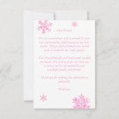 Sneeuw in liefde sneeuwvlokken winter baby shower bedankkaart (Achterkant)