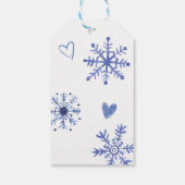Sneeuw in liefde sneeuwvlokken winter baby shower  cadeaulabel (Achterkant)