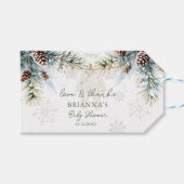 Sneeuw in liefde sneeuwvlokken winter baby shower cadeaulabel (Voorkant (Horizontaal))