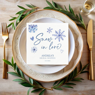 Sneeuw in liefde sneeuwvlokken winter bruidsdouche servet