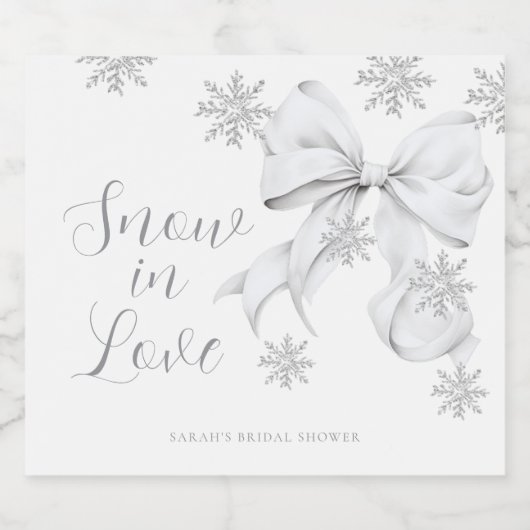 Sneeuw in liefde sparkling wijnetiket (Enkel label)