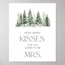 Sneeuw in liefde Vrijgezellenfeest hoeveel kussen Poster