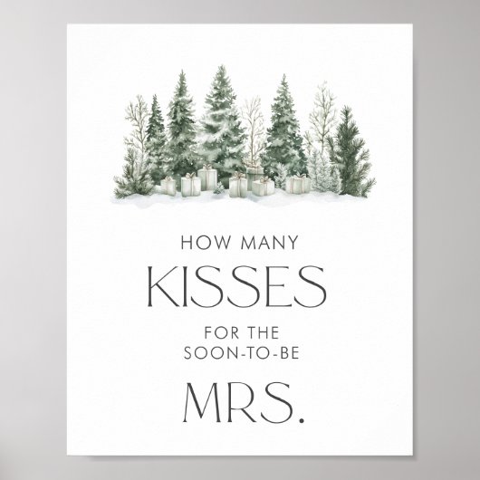 Sneeuw in liefde Vrijgezellenfeest hoeveel kussen Poster (Voorkant)