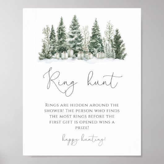 Sneeuw in liefde Vrijgezellenfeest Ring Hunt Poster (Voorkant)
