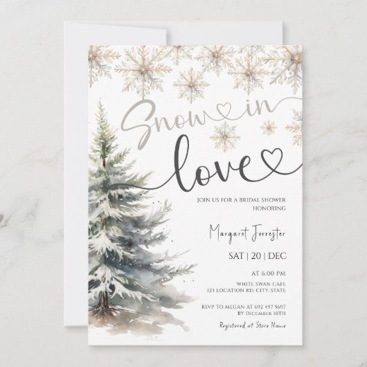 Sneeuw in liefde Vrijgezellenfeest Winter Sneeuwvl Kaart (Voorkant)