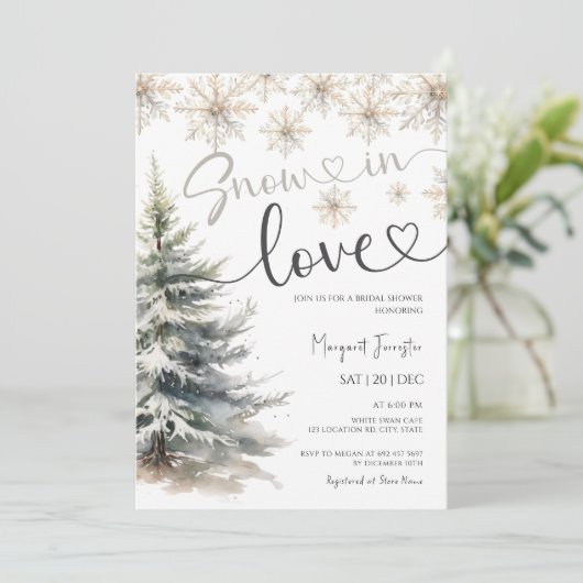 Sneeuw in liefde Vrijgezellenfeest Winter Sneeuwvl Kaart (Staand voorkant)