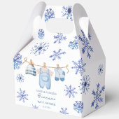 Sneeuw in liefde winter baby shower monogrammed bedankdoosjes (Voorkant)