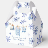 Sneeuw in liefde winter baby shower monogrammed bedankdoosjes (Achterkant)