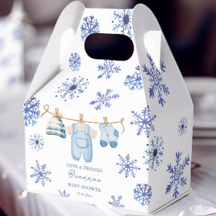 Sneeuw in liefde winter baby shower monogrammed bedankdoosjes