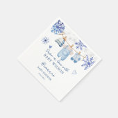 Sneeuw in liefde winter baby shower monogrammed servet (Hoek)