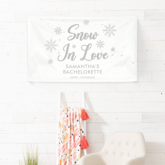 Sneeuw in liefde Winter Bachelorette Spandoek (Insitu)