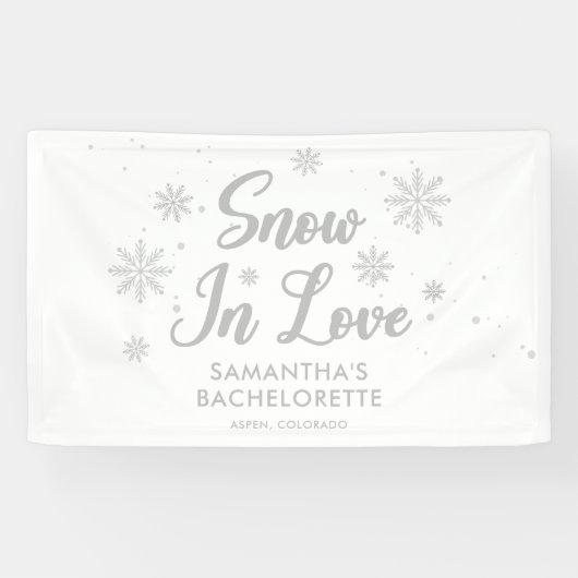 Sneeuw in liefde Winter Bachelorette Spandoek (Horizontaal)