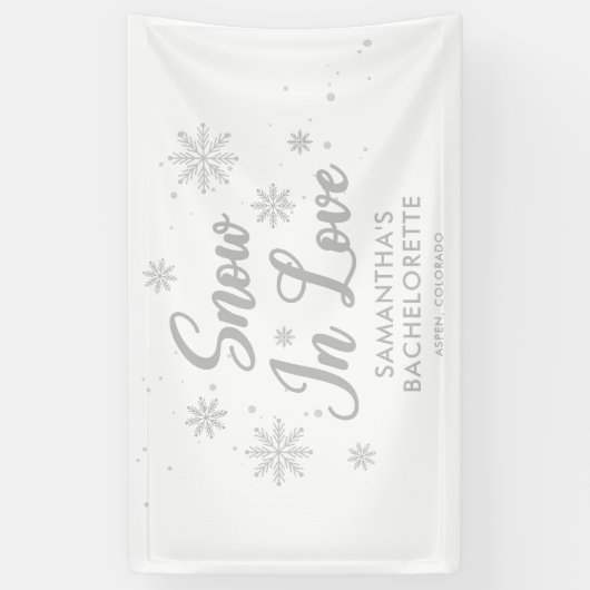 Sneeuw in liefde Winter Bachelorette Spandoek (Verticaal)