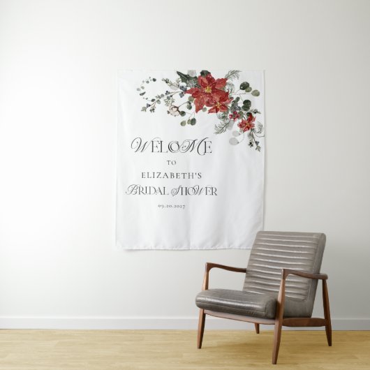 Sneeuw in liefde Winter bloem bruidsdouche Wandkleed (In situ)