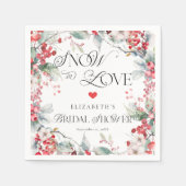 Sneeuw in liefde Winter Bloemen Botanische Bruidsd Servet (Voorkant)