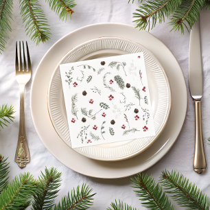 Sneeuw in Liefde Winter Bloemen Vrijgezellenfeest Servet