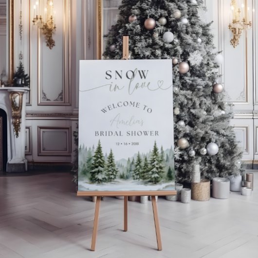 Sneeuw in liefde Winter bruids douche bord Perfect Poster