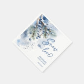 Sneeuw in liefde winter bruidsdouche met monogram servet (Hoek)