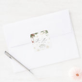 Sneeuw in liefde Winter Bruidsfeest  Vierkante Sticker (Envelop)
