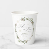 Sneeuw in liefde Winter Bruidsmeisjesfeest Papieren Bekers (Achterkant)