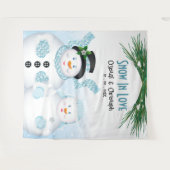 Sneeuw in liefde winter bruiloft achtergrond wandkleed (Voorkant (horizontaal))