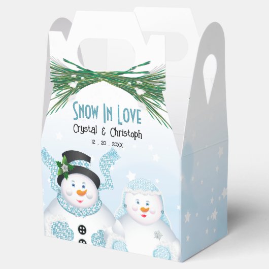 Sneeuw in liefde winter bruiloft bedankdoosjes (Geopend)