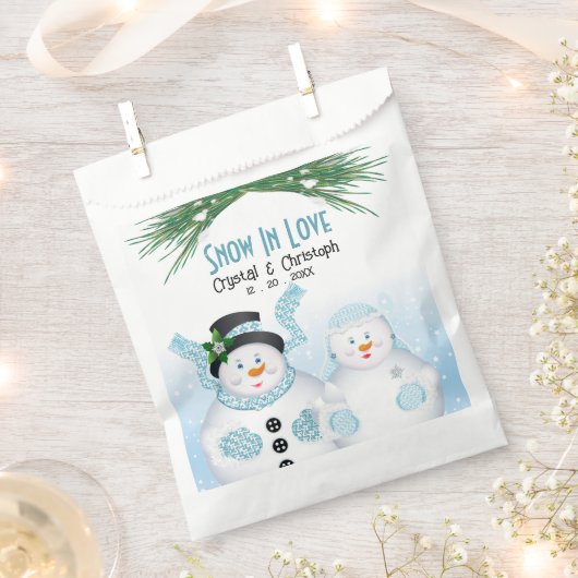 Sneeuw in liefde winter bruiloft bedankzakje (Geknipt)